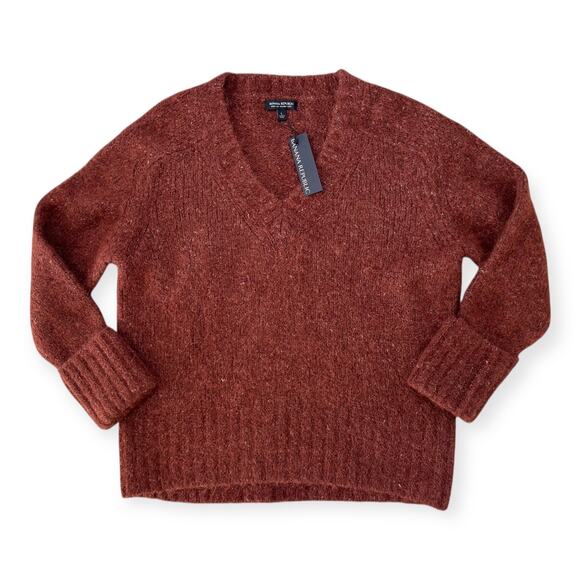 NEW Chunky Banana Republic Melli Alpaca Blend Sweater Deep Copper Women's L $189 - Picture 1 of 10